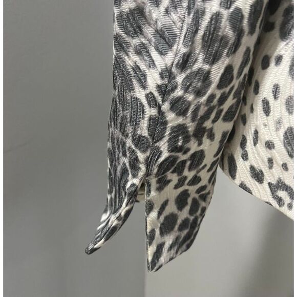 Vintage Made in USA Austin Reed Black White Textured Lined Jacket Blazer Size 8 - Picture 5 of 7